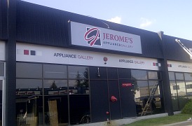 Retail strip mall front signs in Calgary